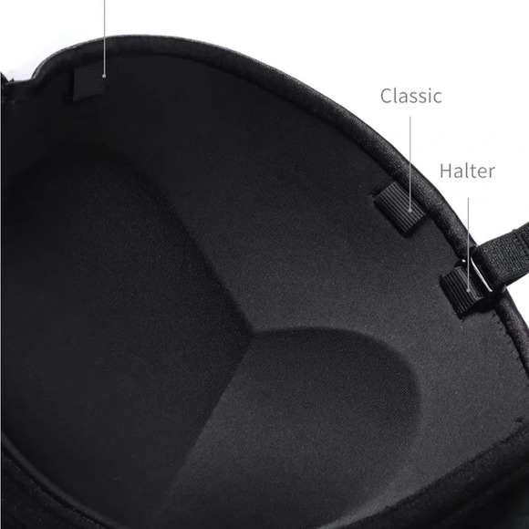 Strapless Push Up Bra Anti-slip Padded Contour Cup Black 38B SEA BBOT NWT Halter - Picture 5 of 6